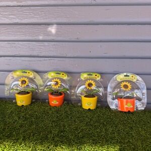 Solar Powered Dancing Sunflower Desk Decor Greenbrier International Set of 4